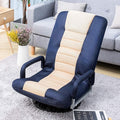 Swivel Video Rocker Gaming Chair Adjustable 7-Position Floor Chair Folding Sofa (Blue)