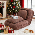 Floor Chair with Back Support Folding Sofa Chair with 5 Adjustable Position Plush Floor Gaming Chair Meditation Chair for Lazy Boys Human Dog Bed for Living Room Bedroom Lounge Brown
