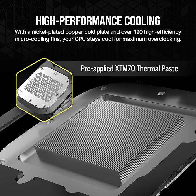 CORSAIR XC7 RGB Elite LCD CPU Water Block - 480x480 IPS LCD Screen - 31 RGB LEDs - USB-C - Fits Intel® LGA 1700 AMD® AM5 and Older - White