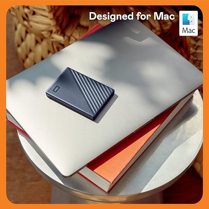 WD 6TB My Passport for Mac Navy Portable External Hard Drive with Backup Software and Password Protection USB 3.1/USB 3.0 Compatible - WDBK6C0060BBL-WESN