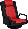 Yaheetech Floor Gaming Chair Swivel Video Game Chair Multipurpose Lazy Lounger Couch for Playing Games TV Reading with 6 Adjustable Position Side Pocket Armrest Handles
