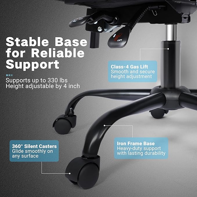 FAB&ampDeluxe Gaming Chair Ergonomic Computer Office Chair with Footrest and Lumbar Support Height Adjustable Desk Chair with 360° Swivel Seat and Headrest Grey &amp Black