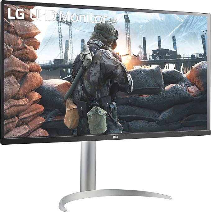 LG 32UP550-W 32 Inch Ultrafine (3840 x 2160) VA Display with AMD FreeSync DCI-P3 90% Color Gamut with HDR 10 Compatibility and USB Type-C Connectivity – Silver/White