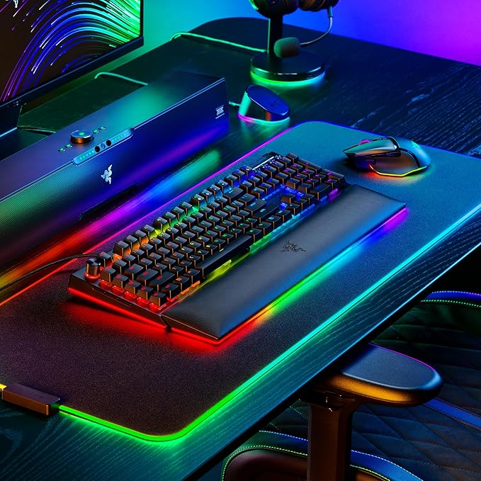 Razer BlackWidow V4 Pro Wired Mechanical Gaming Keyboard: Orange Switches Tactile &amp Quiet - Doubleshot ABS Keycaps - Command Dial - Chroma RGB - Magnetic Wrist Rest - Snap Tap