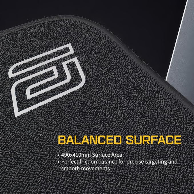 ENDGAME GEAR EM-B Gaming Mouse Pad - 490x410mm 3mm Thick PORON Base Sub-Surface Stitching Eco-Friendly Packaging