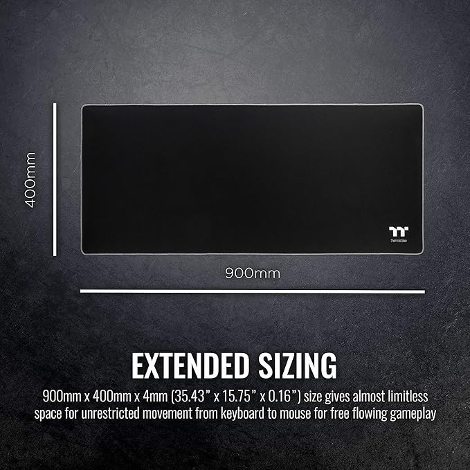 Thermaltake M700 Smooth Surface/Solid Sewing Edge/Splash-Proof/Anti-Slip Rubber Base 900mm x 400mm Gaming Mouse Pad MP-TTP-BLKSXS-01