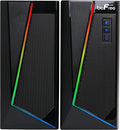 beFree Sound 2.0 Computer Gaming Speakers with LED RGB Lights Black