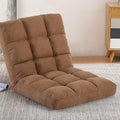 Floor Chair with Back Support Folding Chair with 6 Adjustable Position Padded Sleeper Bed Floor Gaming Chair Meditation Chair Gaming Floor Chairs for Adults (Country Rustic Tan)