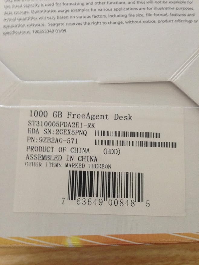 Seagate FreeAgent Desk 1 TB USB 2.0 Desktop External Hard Drive ST310005FDA2E1-RK (Silver)