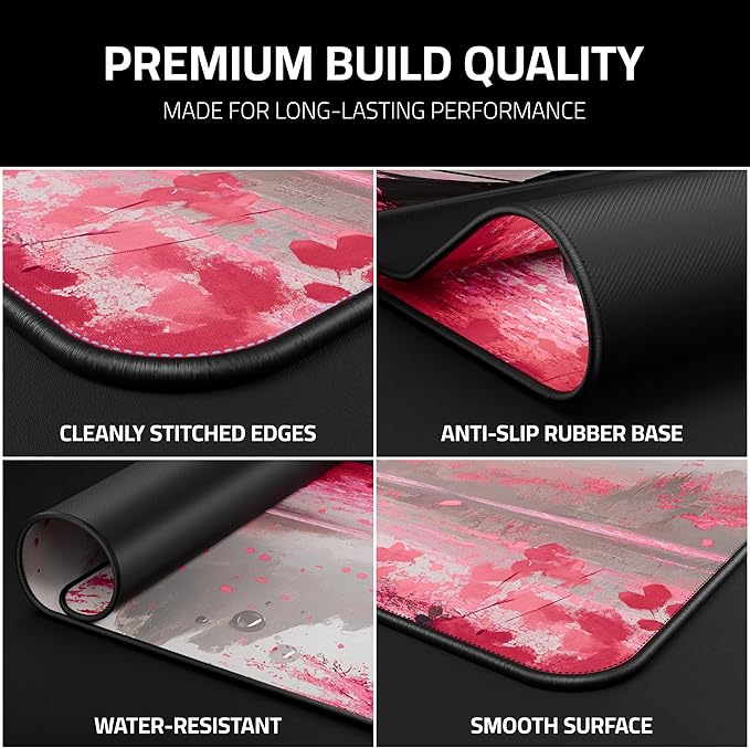 XXL Gaming Mouse Pad 35.4 x 15.7 inch - Water-Resistant &amp Stitched Edges - Large Anime XL Mousepad for Desk - Gamer Accessories Big Full Deskpad Mat Game Mousepads Deskmat