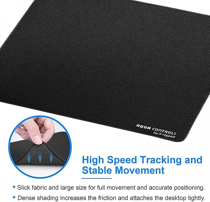 X-Raypad Aqua Control Plus AC+ Gaming Mouse Pad Ultra-High Precision Mouse Pad with Perfect Speed and Control Capability Consistent X and Y Glide Designed for Fps Players with Low DPI Requirements