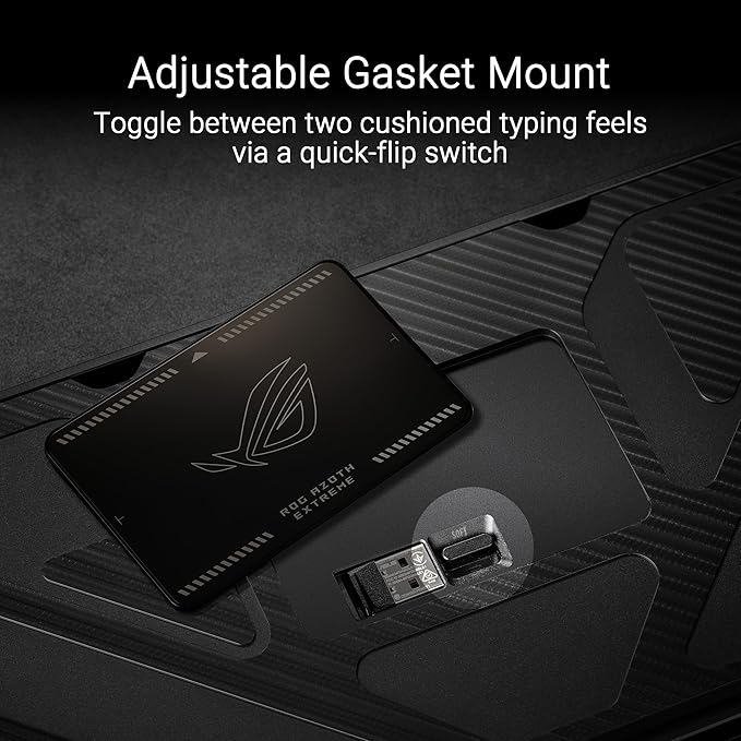 ASUS ROG Azoth Extreme Wireless Mechanical Gaming Keyboard – 75% TKL ROG NX Snow Linear Switches PBT Keycaps Aluminum Chassis Carbon Fiber Gasket Mount Color OLED Screen PC/Mac Support - Black