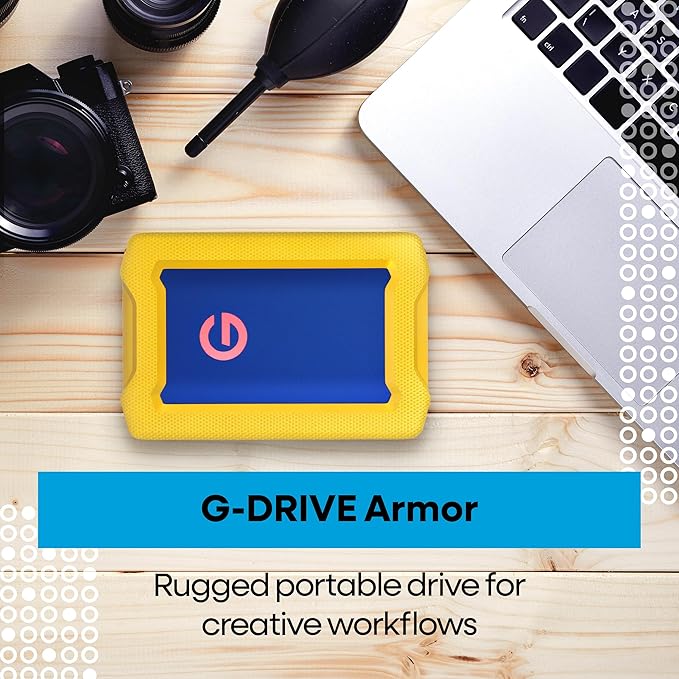 1TB G-Drive ArmorATD Rugged Durable Portable External HDD Up to 130MB/s USB-C (5Gbps) USB 3.2 Gen 1 – SDPHE1G-001T