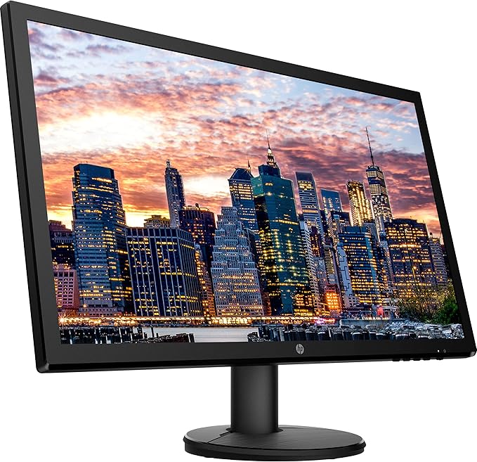 HP V24 FHD 1920x1080 Monitor Bundle with HDMI FreeSync Low Blue Light and Mini Bluetooth Speaker for Professional Sound Built-in Microphone and Remote Shutter for Photos