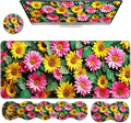 Ergonomic Keyboard Wrist Rest &amp Mouse Pad Wrist Rest SetXL Gaming Desk Mat 31.5x 11.8Non-Slip BaseMemory FoamEasy Typing Pain Relief for Office &amp HomePink and Yellow Sunflowers