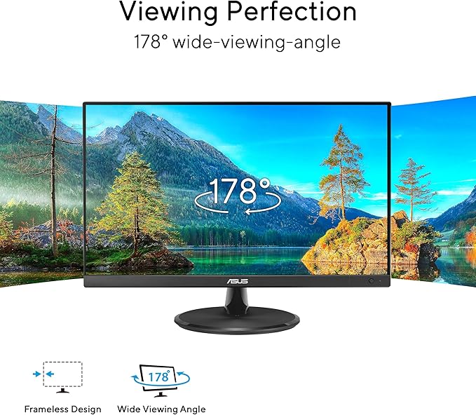 ASUS 22” Eye Care Monitor (VP229QF) – 100Hz IPS Full HD 99% sRGB Frameless Adaptive-Sync DisplayPort HDMI Low Blue Light Flicker Free Wall Mountable 3 yr Warranty