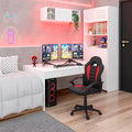 Kid's Gaming and Student Racer Chair with Wheels Lumbar Support High Back Adjustable Rolling Swivel Desk Chair (red)