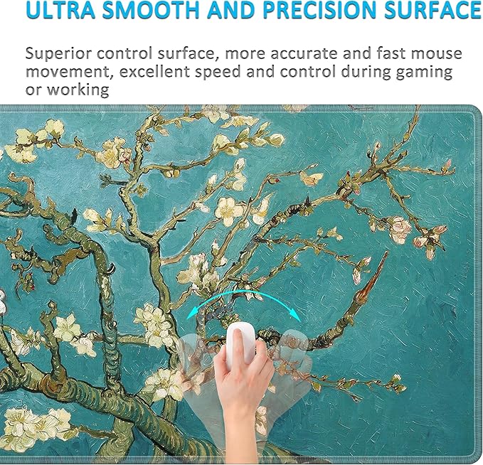 LL-COEUR XXL Landscape Gaming Mouse Pad Computer Keyboard Mat Office Desk Pad (Apricot 47.2 x 23.6 x 0.12)