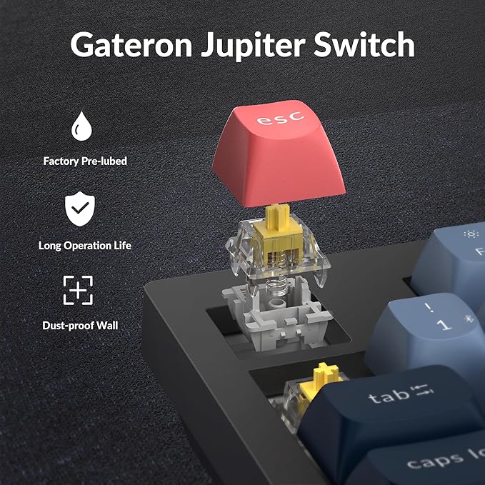 Keychron V5 Max Custom Wireless Mechanical Gaming Keyboard with Number Pad 96% Layout QMK/VIA 2.4 GHz/Bluetooth 5.1/Wired RGB Backlit Hot-Swappable Gateron Banana Switch for Mac Windows Linux