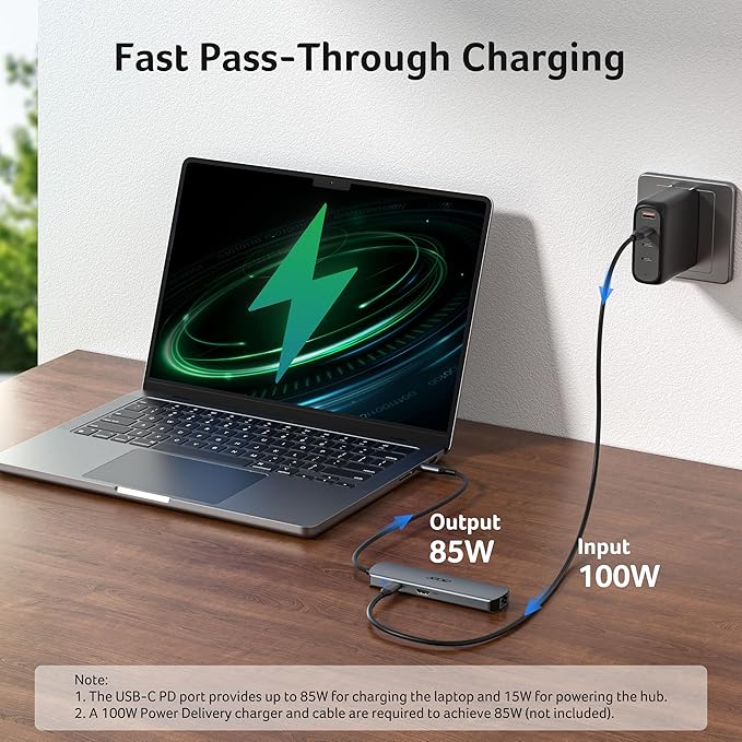 acer 6 in 1 USB C Hub 4K@60Hz USBC to HDMI Adapter with 1000Mbps Ethernet 100W PD Charging USB A/USB C Data Ports USB C Splitter for MacBook Pro/Air Acer iPad iPhone 17/16/15