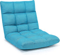 Giantex Adjustable Floor Gaming Sofa Chair 14-Position Cushioned Folding Lazy Recliner High Resilience Sponge Breathable Cotton &amp Linen Fabric Sleeper Bed Couch Recliner with Removable Cover