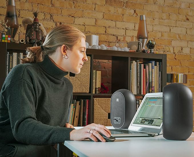 JBL Professional 1 Series 104-BT Compact Desktop Reference Monitors with Bluetooth Black Sold as Pair 4.5-inch Speaker