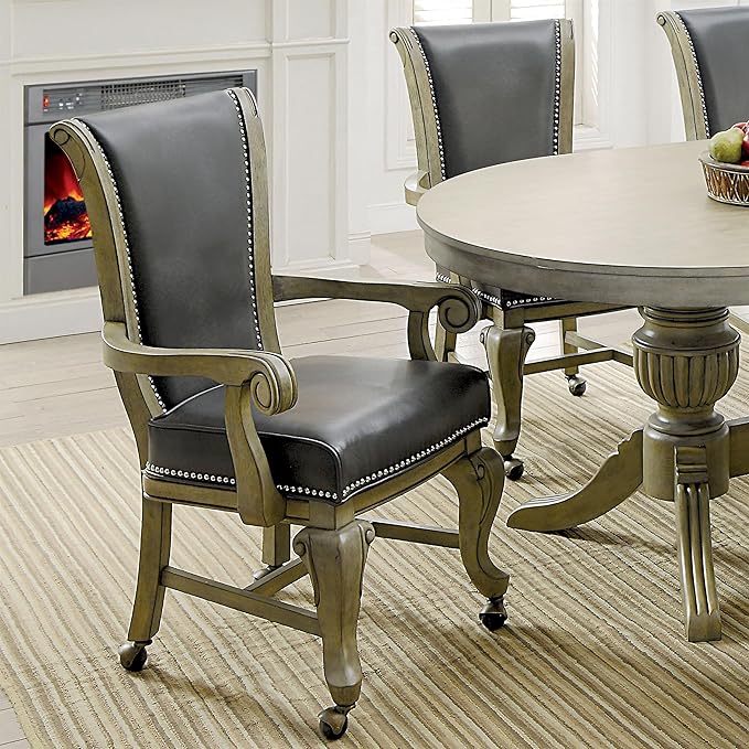 Furniture of America Enschede Faux Leather Gaming Chair in Gray (Set of 2)