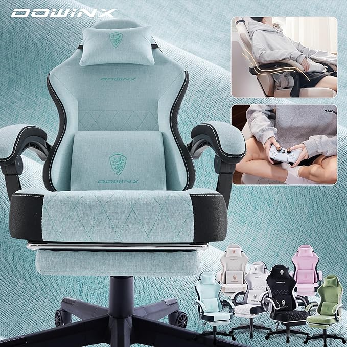Dowinx Gaming Chair with Footrest Gaming Chair Big and Tall for Heavy People Gamer Chair for Adult with Massage