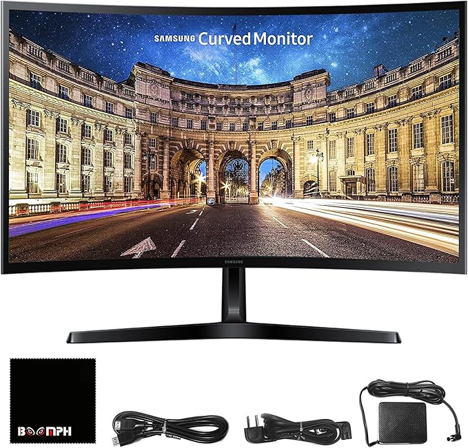 Samsung S36GD 27 Curved Monitor – LCD FHD 16:9 1920x1080 HDMI VGA VESA Eye Saver &amp Flicker-Free Tech – Boomph's Comprehensive Ultimate Performance Cloth Solution for Your Workspace