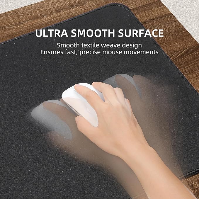 3 in 1 Wireless Charging Mouse Pad Gaming Mousepad with Wireless Charger Multiple Devices Compitable with Watch/iPhone/Airpods Large Desk Mat 90 x 40cmDesk Pad for MacBook PC Laptop-Black