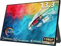 13.3” OLED Portable Monitor Touchscreen 1080P HDR Travel Screen 500 Nits Ultra-Slim External Second Monitor for Laptop Mac PC &amp Android Phone/Tablet (No Touch for iPhone/iPad/Consoles) with Ca