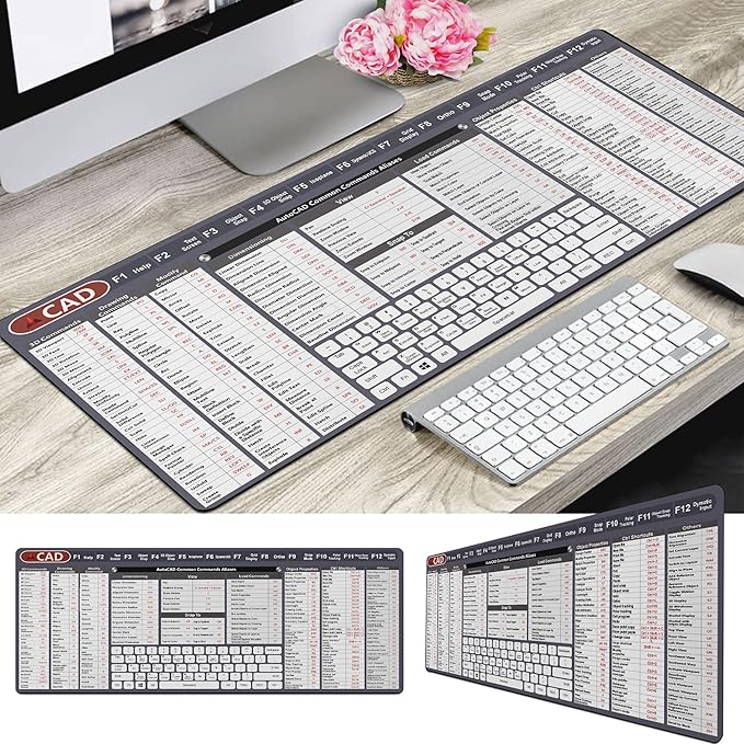 Engineer Architect Gifts Ultimate Auto cad Command Alia SES Shortcuts Mouse Mat Quick Command Reference for Auto cad Users MousepadGift for Architect Desk Mat Gaming Desk Mat KMH