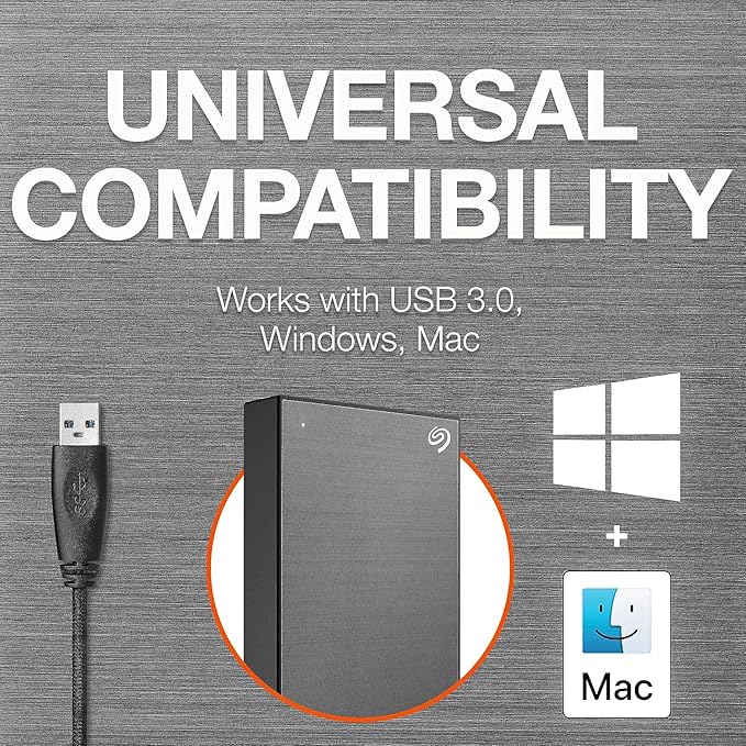 Seagate One Touch 5TB Password Activated Hardware encryption Portable External Hard Drive Portable External Hard Drive PC Notebook &amp Mac USB 3.0 Space Gray (STKZ5000404)