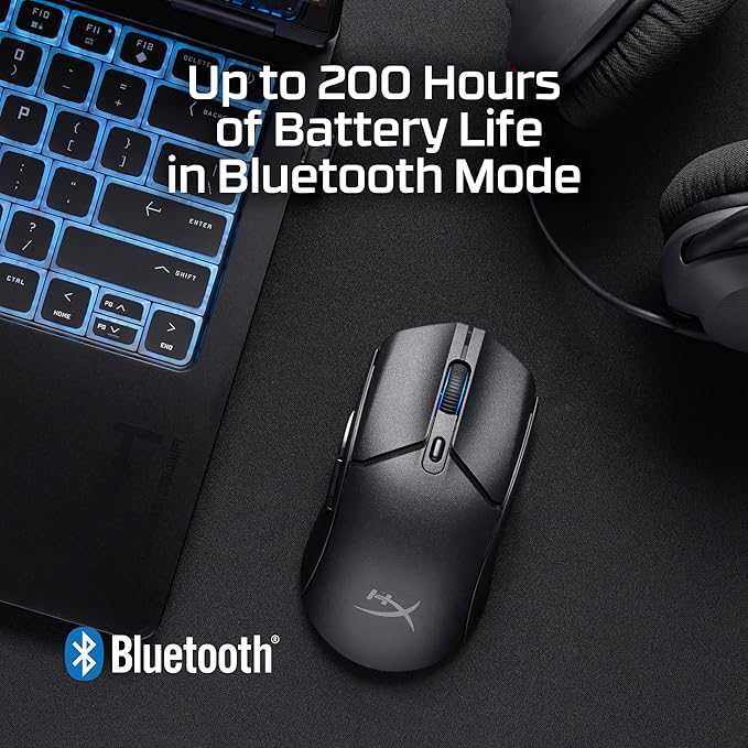 HyperX Pulsefire Haste 2 Core Wireless – Gaming Mouse for PC Long Battery Life Lightweight Custom Core Sensor Dual Wireless Connectivity Black (Renewed)