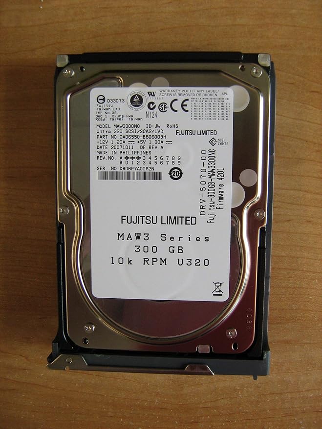 300GB SCSI Fujitsu Enterprise 10K RPM Ultra320 80pin Oem MAW3300NC. (Certified Refurbished)