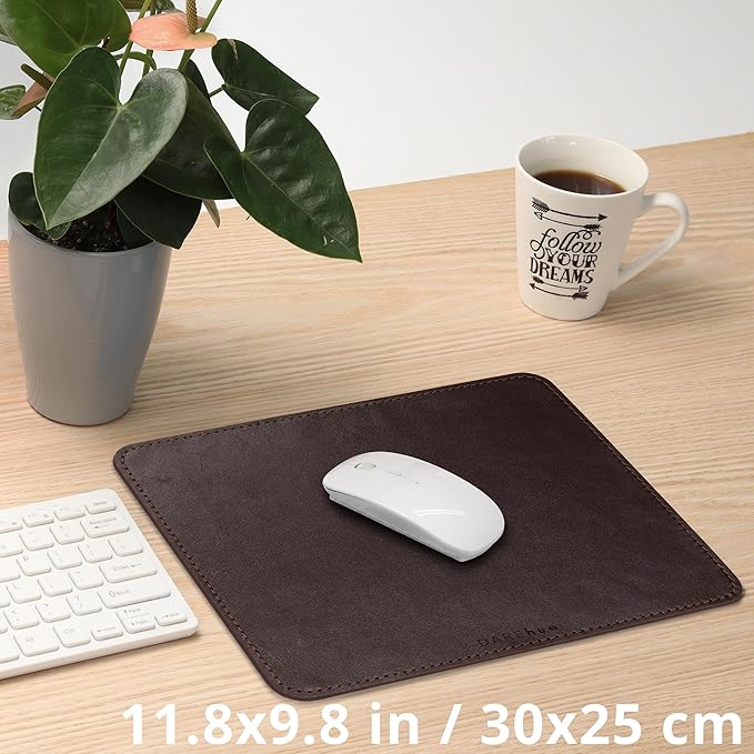 Genuine Leather Mouse Pad (Dark Brown Large)