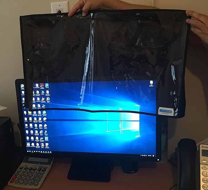 Monitor Cover for Lenovo A740 27'' Portable Touch Screen All-In-One Computer Monitor Transparent Nylon Cover By Comp Bind Technology - 25.75''W x 8.47''D x 18.97''H