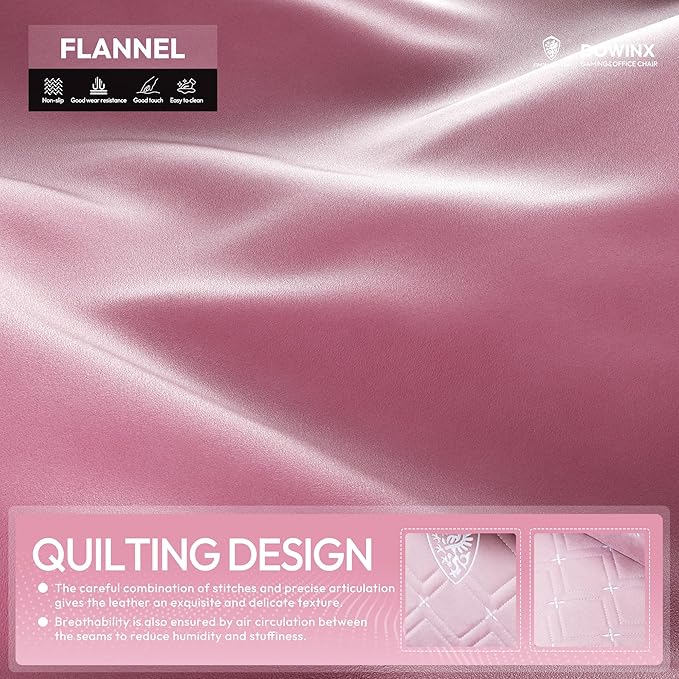 Dowinx Fabric Gaming Chair with Heated Massage Lumbar Support Gaming Chairs for Adults Big and Tall Gamer Chair with Pocket Spring Cushion and Footrest Ergonomic Recliner Computer Chair Pink