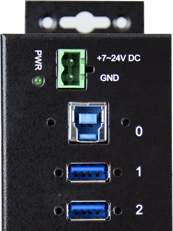 StarTech.com 10-Port USB 3.0 Hub - 5Gbps - Metal Industrial USB-A Hub with ESD &amp Surge Protection - Din Rail Wall or Desk Mountable - TAA Compliant USB Expander Hub (ST1030USBM)