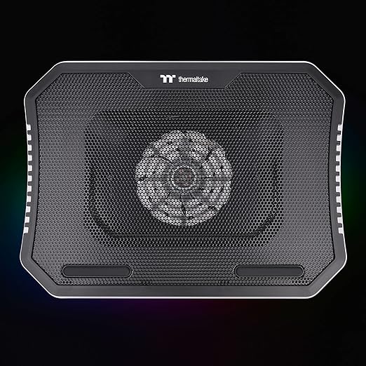 Thermaltake Massive Steel Mesh Panel with 1 x 120mm fan 256 color RGB spectrum 10-15 Notebook Cooler CL-N020-PL12SW-A