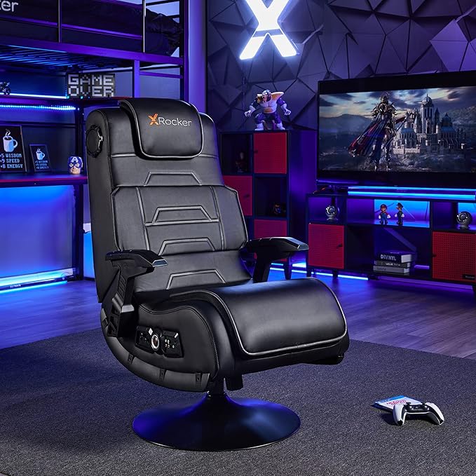 X Rocker PC Computer Gaming Desk Chair Built-in Audio College Dorm Essentials for Guys and Girls Bedroom Dorm Room Essentials Foldable Gifts for Gamers