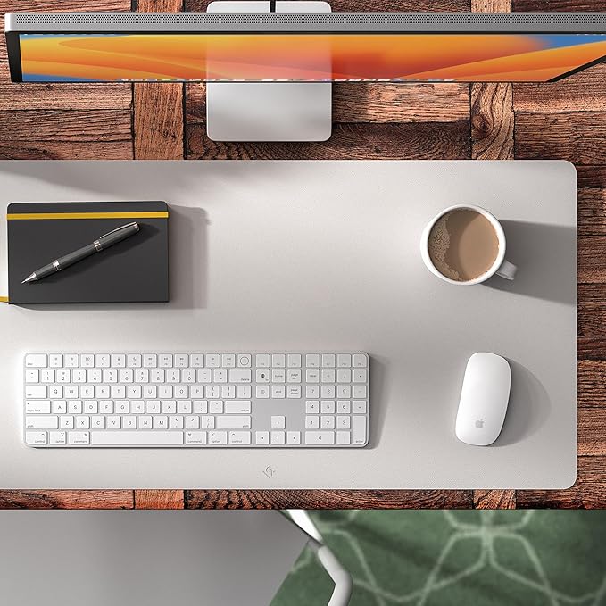 Twelve South Sustainable Leather Large Desk Pad - Desk Mat for Computer Mouse Traction Surface Desk Protector Large Mouse Pad Moisture and Heat Resistant Non-Slip Desk Pad Spill Resistant Black