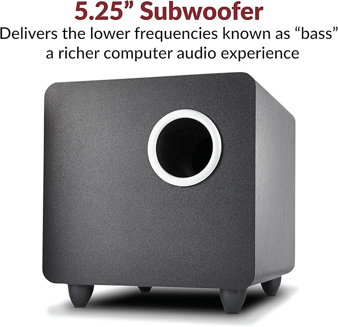 Cyber Acoustics CA-3610 2.1 Multimedia Speaker System with Subwoofer and Premium USB Microphone with Dual Recording Patterns Great for Gaming