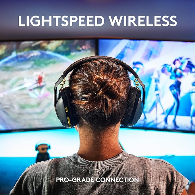 Logitech G435 Lightspeed &amp Bluetooth Wireless Gaming Headset - Lightweight Over-Ear Headphones Built-in mics 18h Battery Dolby Atmos PC PS4 PS5 Nintendo Switch/Switch 2 Mobile - Black