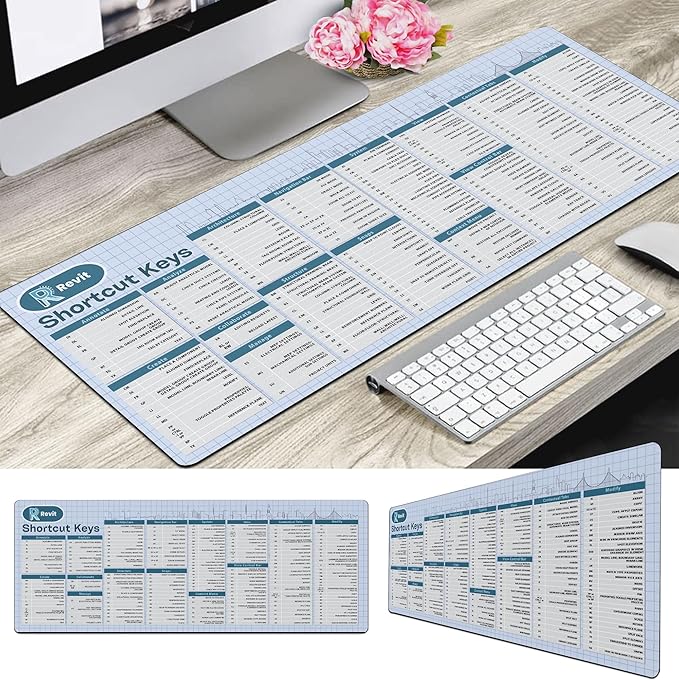 Autodesk Revit Shortcut Keys Mouse Mat Revit Cheat Sheet Revit Quick Reference Extra Large Mousepad Gift for Architect Office Desk Decor Desk Mat KMH