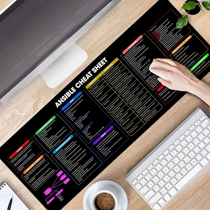 Ansible Shortcuts &amp Cheat Sheet Mouse Pad – Quick Reference for Devops sysadmins &amp IT pros Computer Accessories for Study Work and Reference Purposes KMH
