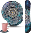 Keyboard Wrist Rest and Mouse Pad Wrist Support Set with CoastersErgonomic Gaming Mousepad for Home Office Working Studying Easy Typing &amp Pain ReliefMandala in Galaxy