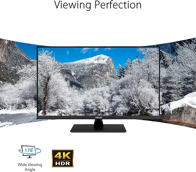 ASUS 31.5” 4K HDR Eye Care Monitor (VP327Q) – UHD (3840 x 2160) 99% sRGB HDR-10 Adaptive-Sync Speakers DisplayPort HDMI Flicker Free Blue Light Filter VESA MountableBlack