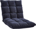 Amazon Basics Adjustable 14-Position Memory Foam Gaming Floor Chair with Back Support Portable Reclining Lay Flat 41.3D x 21.3W x 6H Navy