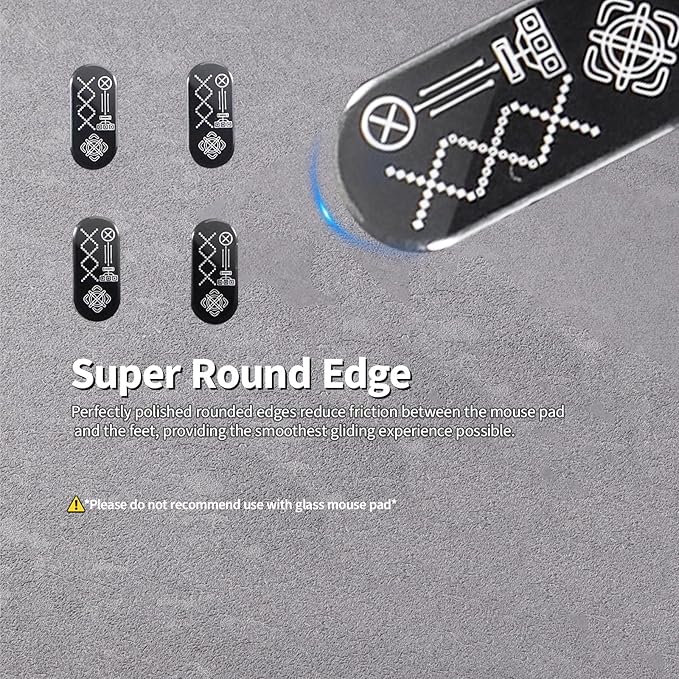 Glass Mouse Skates for Logitech MX Anywhere 3S/3 Mouse Feet Pads Smooth Durable Slim 2.5D Curved Edge Game Mice Feet Replacement Accessories(Printing Pattern)